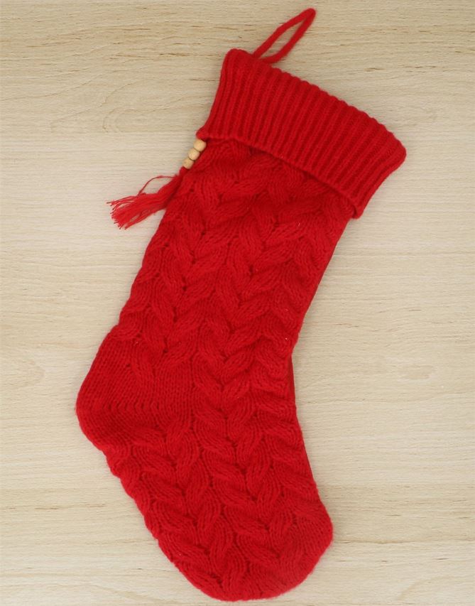 Jõulusokk Red Knitted Christmas Stocking