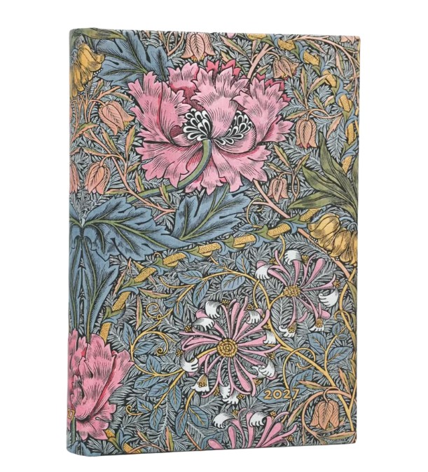 2027 Paperblanks 12-kuud, Horizontal Maxi Morris Pink Honeysuckle