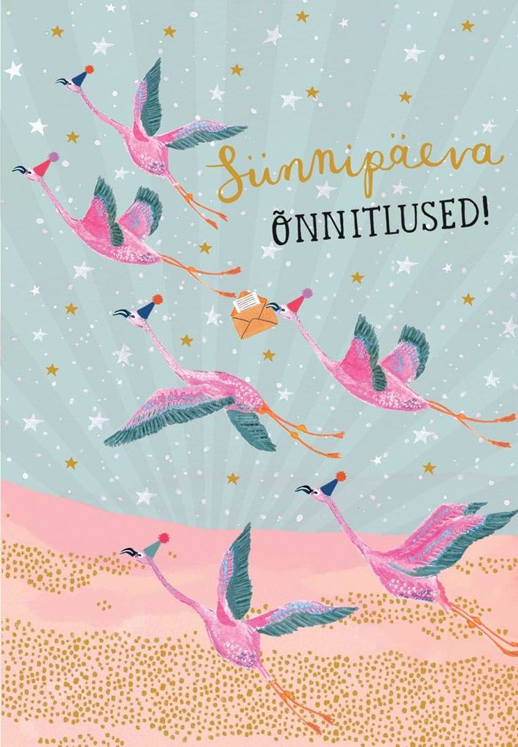 KUKU KAART LT ROOSAD KURED LENDAMAS SÜNNIPÄEVA ÕNNITLUSED!