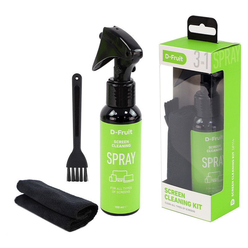 Ekraanipuhastuskomplekt D-Fruit DF114 ekraanile ja klaviatuurile, 35ml