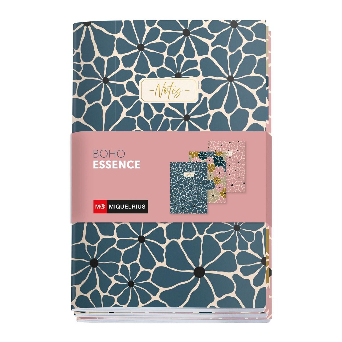 Kaustik A6 BOHO ESSENCE 3tk tühi sisu, 40 lehte Miquelrius