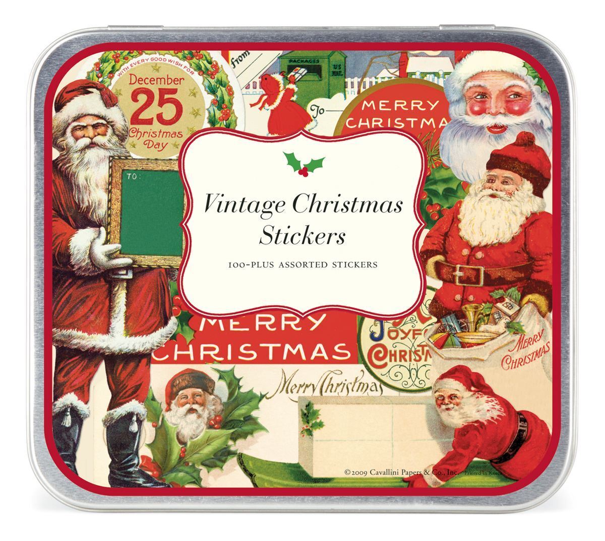 Kleebised plekk-karbis Vintage Christmas, 120tk