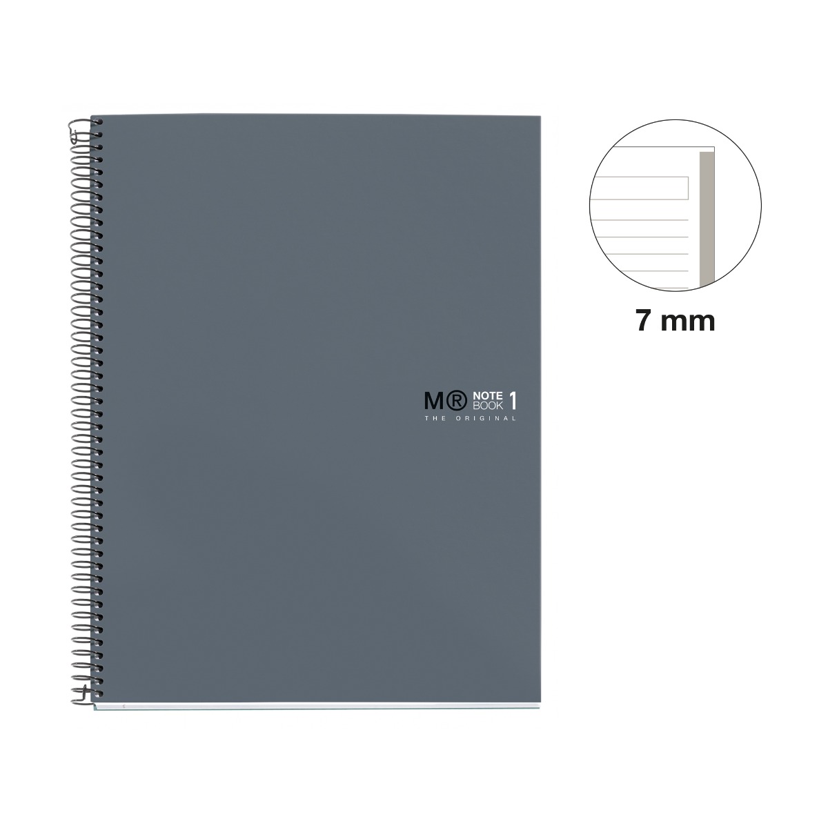 Kaustik A4 80l 5x5 joon spiraal 4-ne augustus, kartong kaanega GRAPHITE Miquelrius