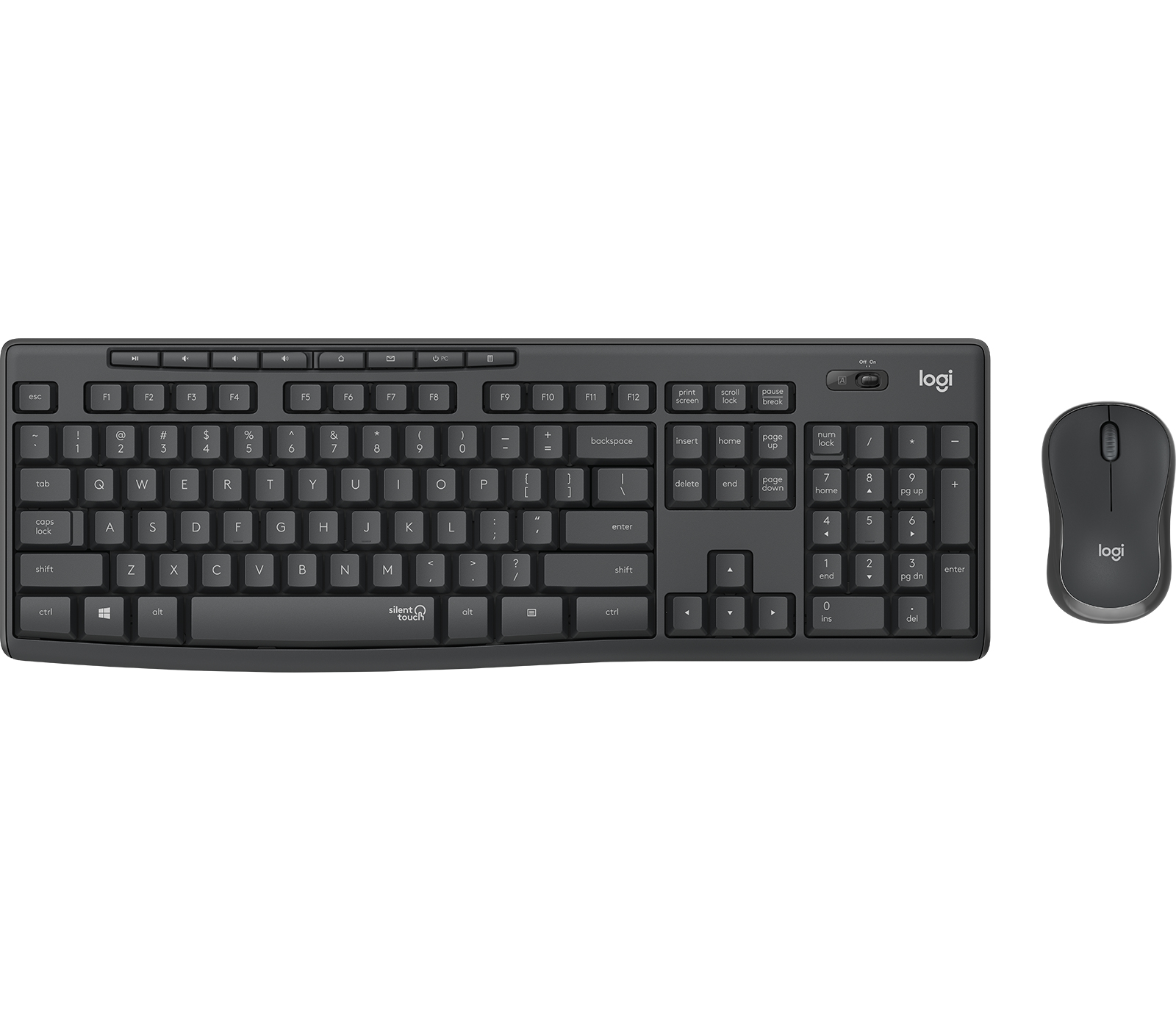 Klaviatuur+hiir Logitech Silent Wireless Combo MK295 Graphite/must Nordic 2YW
