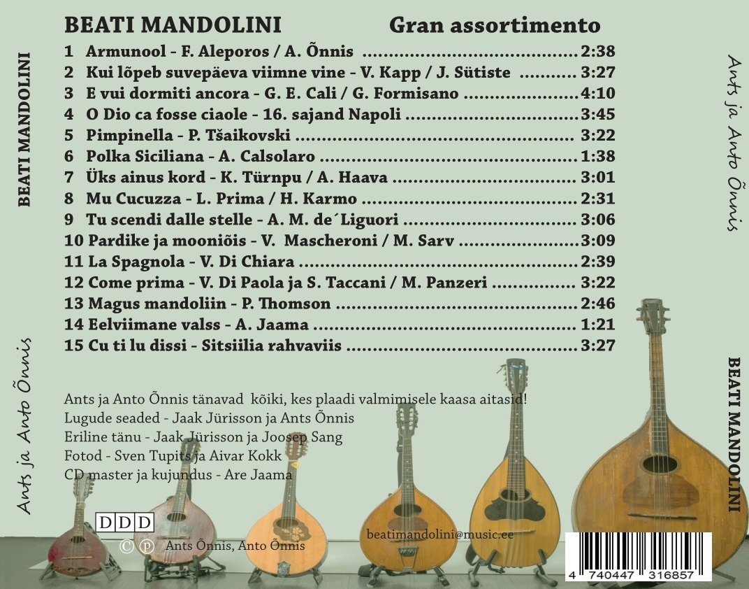 Ants ja Anto Õnnis - Beats Mandolini Gran Assortimento (2025) CD
