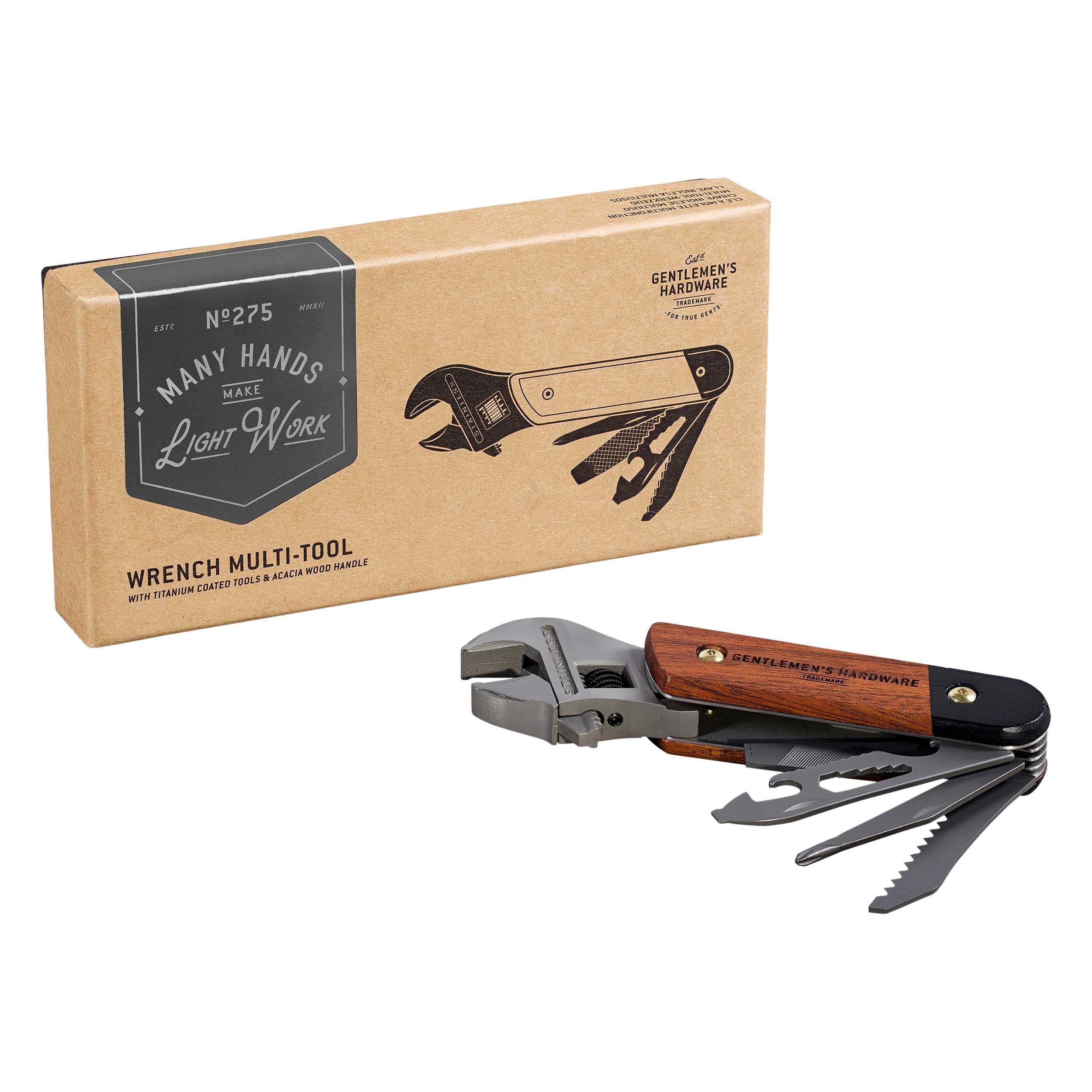 GENTLEMEN'S HARDWARE MUTRIVÕTI-MULTITÖÖRIIST, WOOD & TITANIUM FINISH