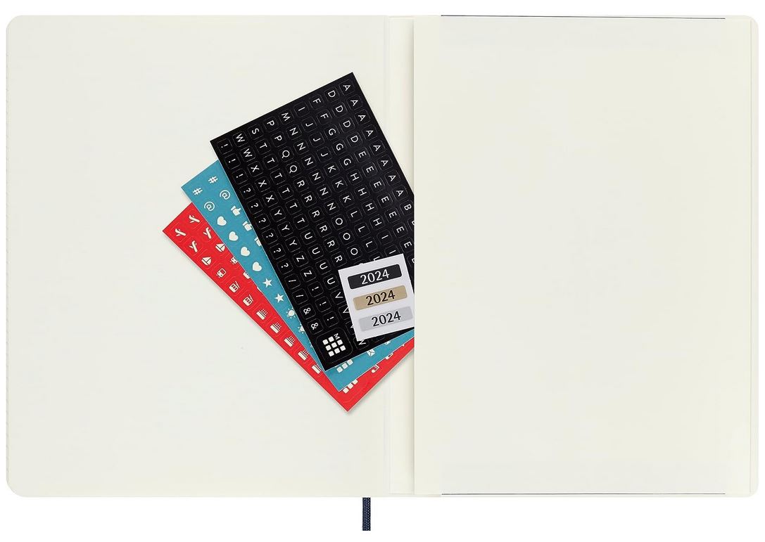 Moleskine 12M (2024) Weekly Notebook Xlarge, Sapphire Blue, Soft Cover