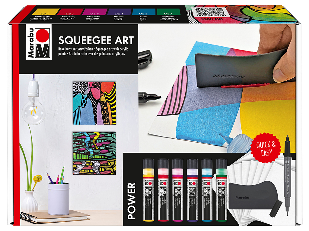 Akrüülvärvi komplekt Marabu Squeegee Art Power