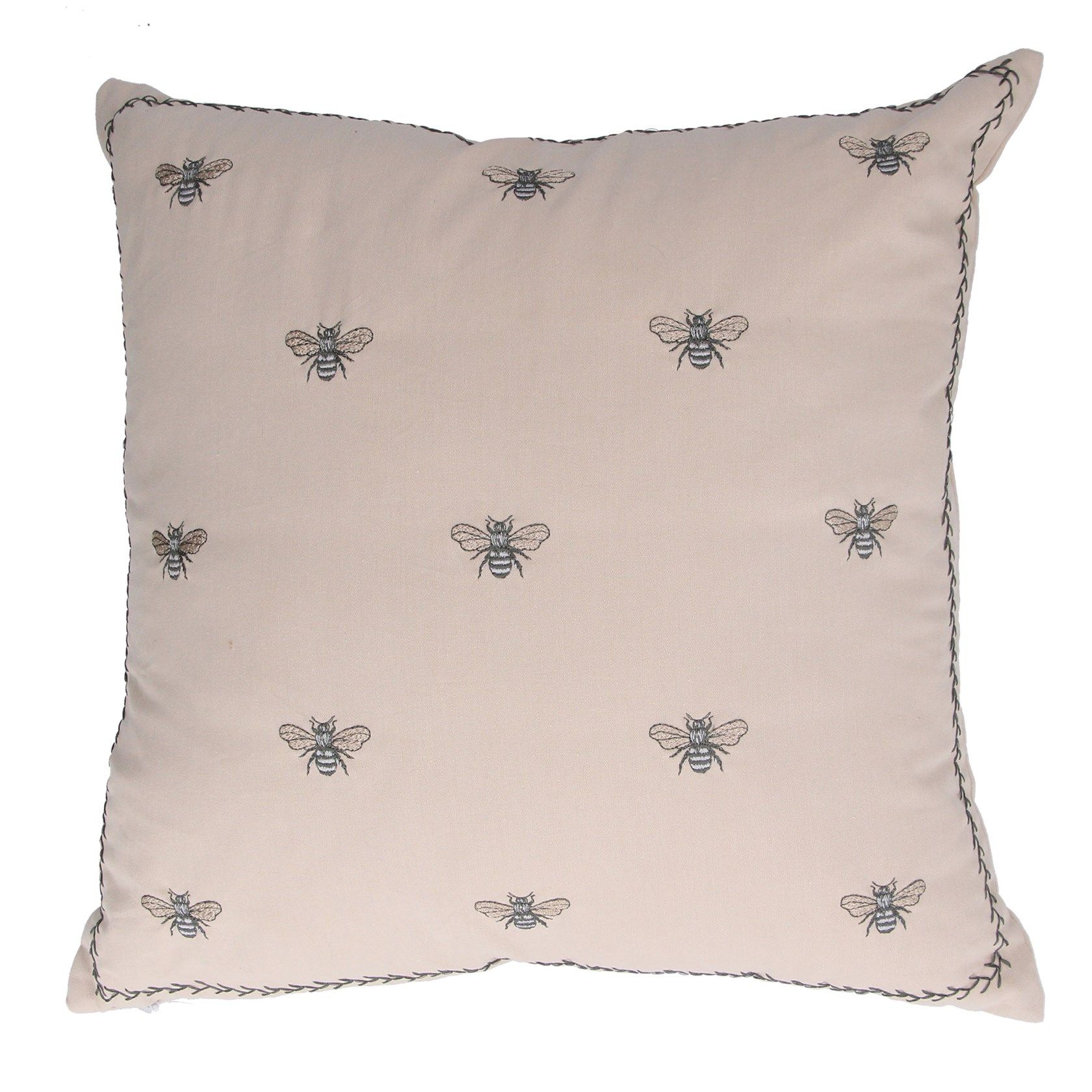 Padi Taupe Embroidered Bees, 45cm