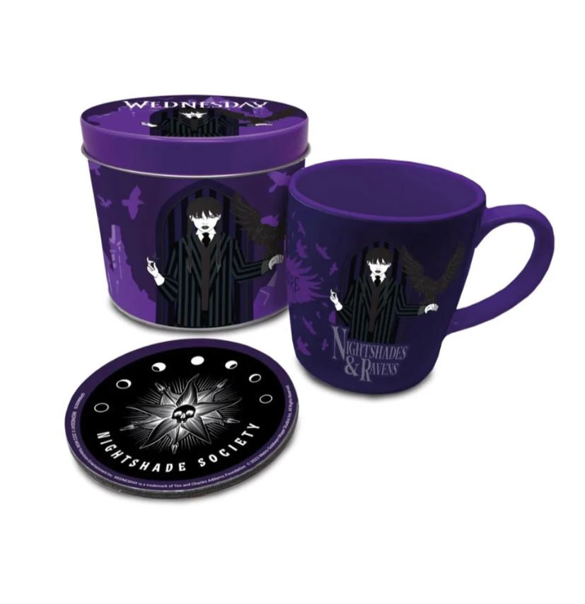 Kinkekomplekt Wednesday, Nightshades & Ravens, kruus (350ml) + kruusialus