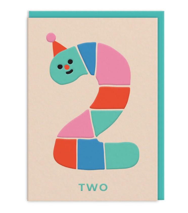 Õnnitluskaart Age 2 Rainbow Worm