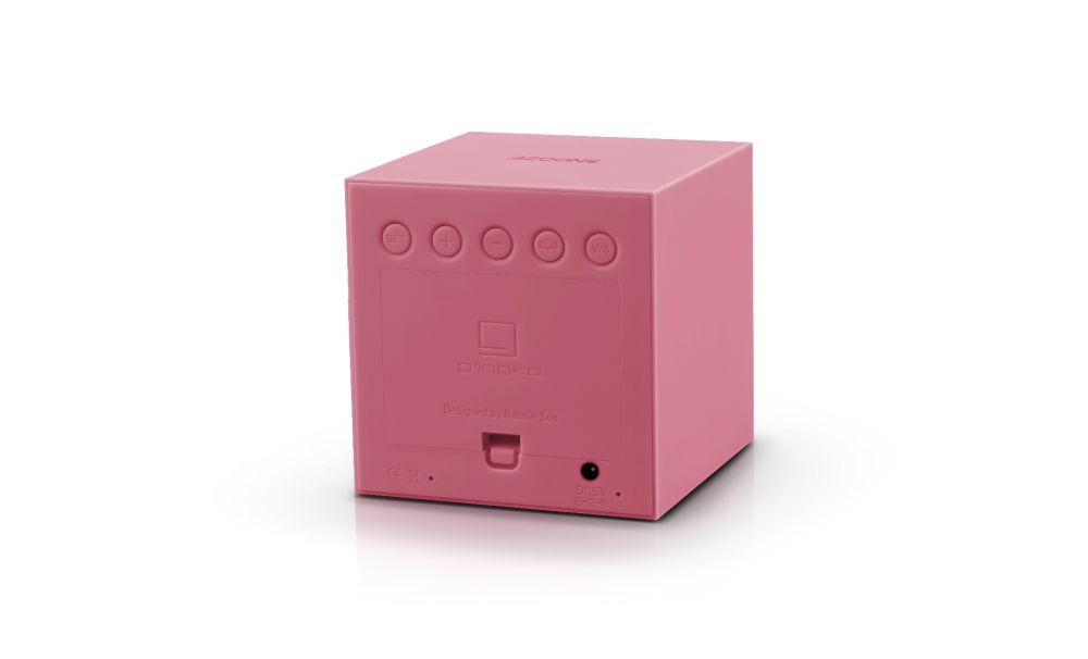 Äratuskell Gravity Cube Pink Click Clock