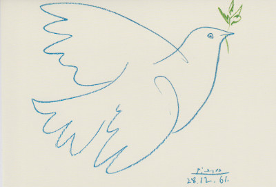 Õnnitluskaart Pablo Picasso, Sinine tuvi (1961)