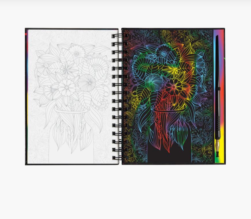 Tegevusraamat Scratch and Sketch, Flowers