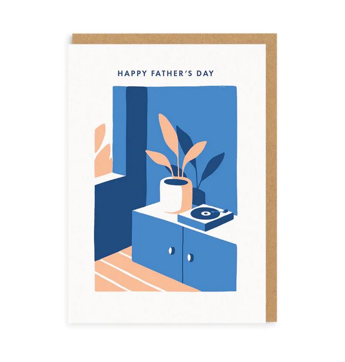 Isadepäevakaart Happy Father's Day, Record Player