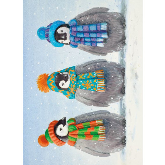 Jõulukaart Three Baby Penguins