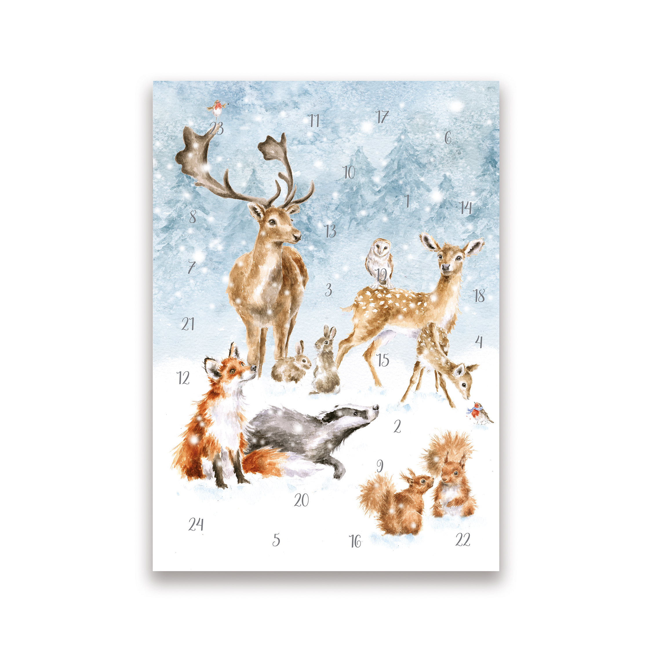 Wrendale advendikalender-kaart Winter Wonderland