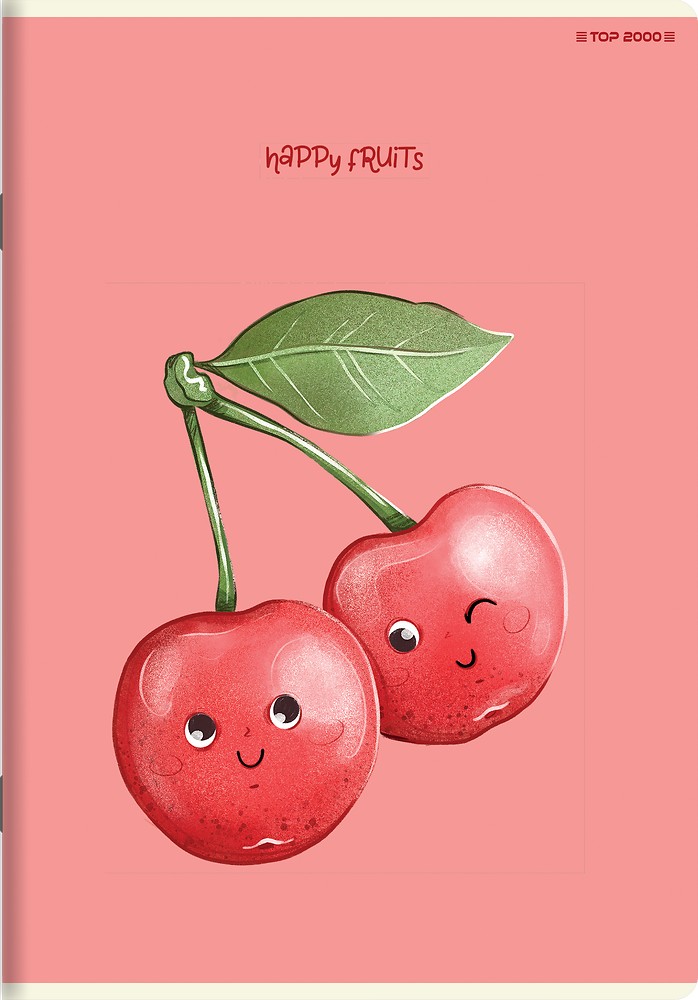 Kaustik A5 32l, 5x5 ruut, Happy Fruits, assortii, TOP-2000