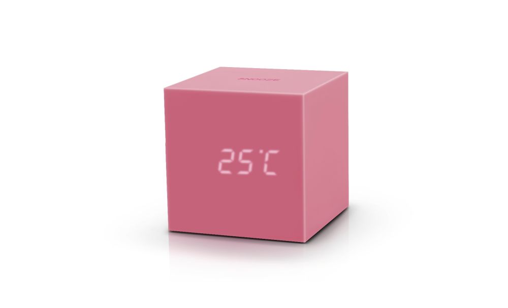 Äratuskell Gravity Cube Pink Click Clock