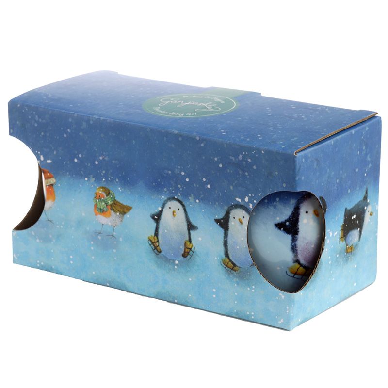Kruuside komplekt Jan Pashley, Christmas Robin and Skating Penguins, 300ml, 2tk