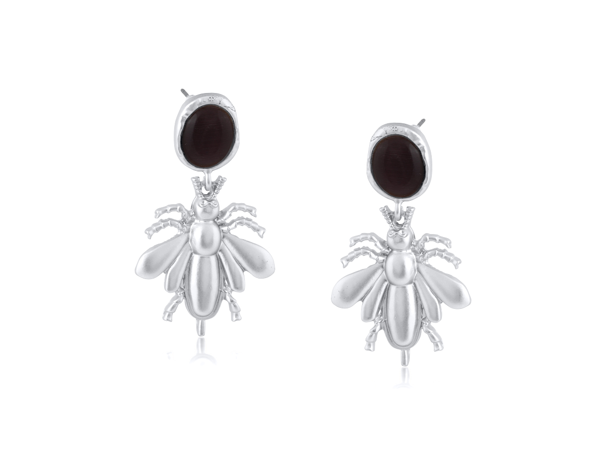 Kõrvarõngad Julia Beetle Drop Statement, Silver
