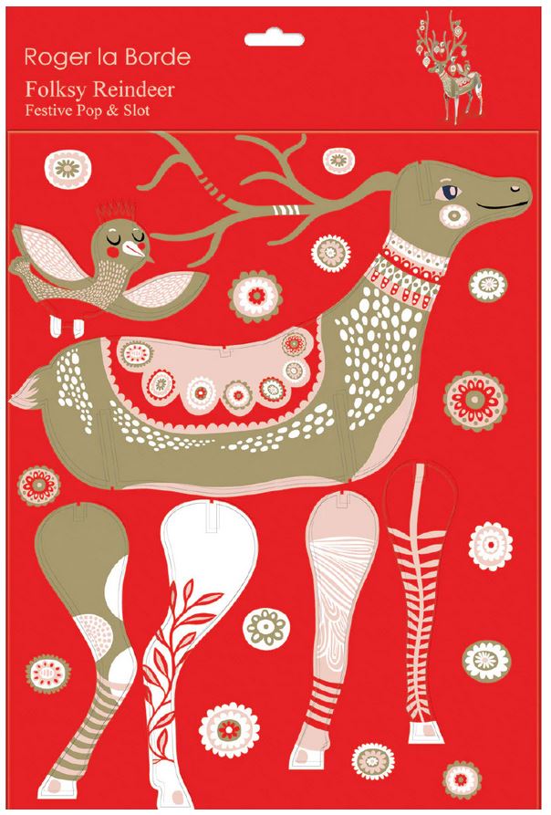 Jõulukaunistus Pop & Slot: Golden Folksy Reindeer