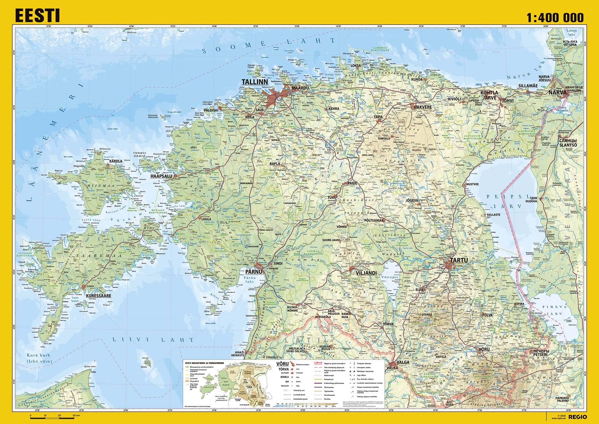 EESTI ÜLDGEOGRAAFILINE SEINAKAART 1:400 000