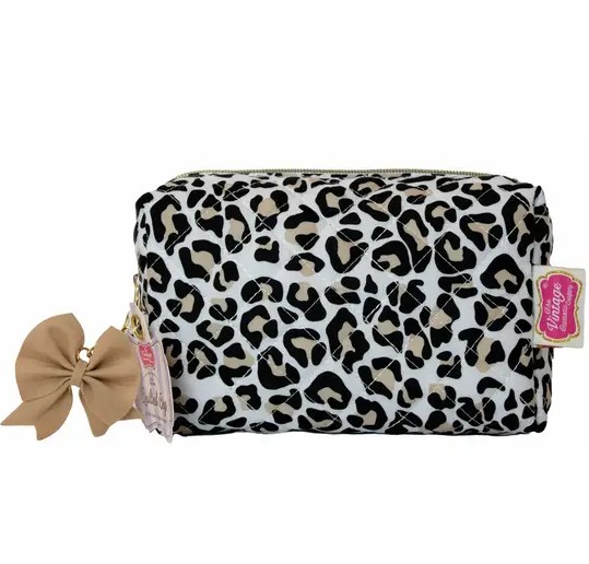 Vintage kosmeetikakott Leopard Print Loaf Cosmetic Bag​