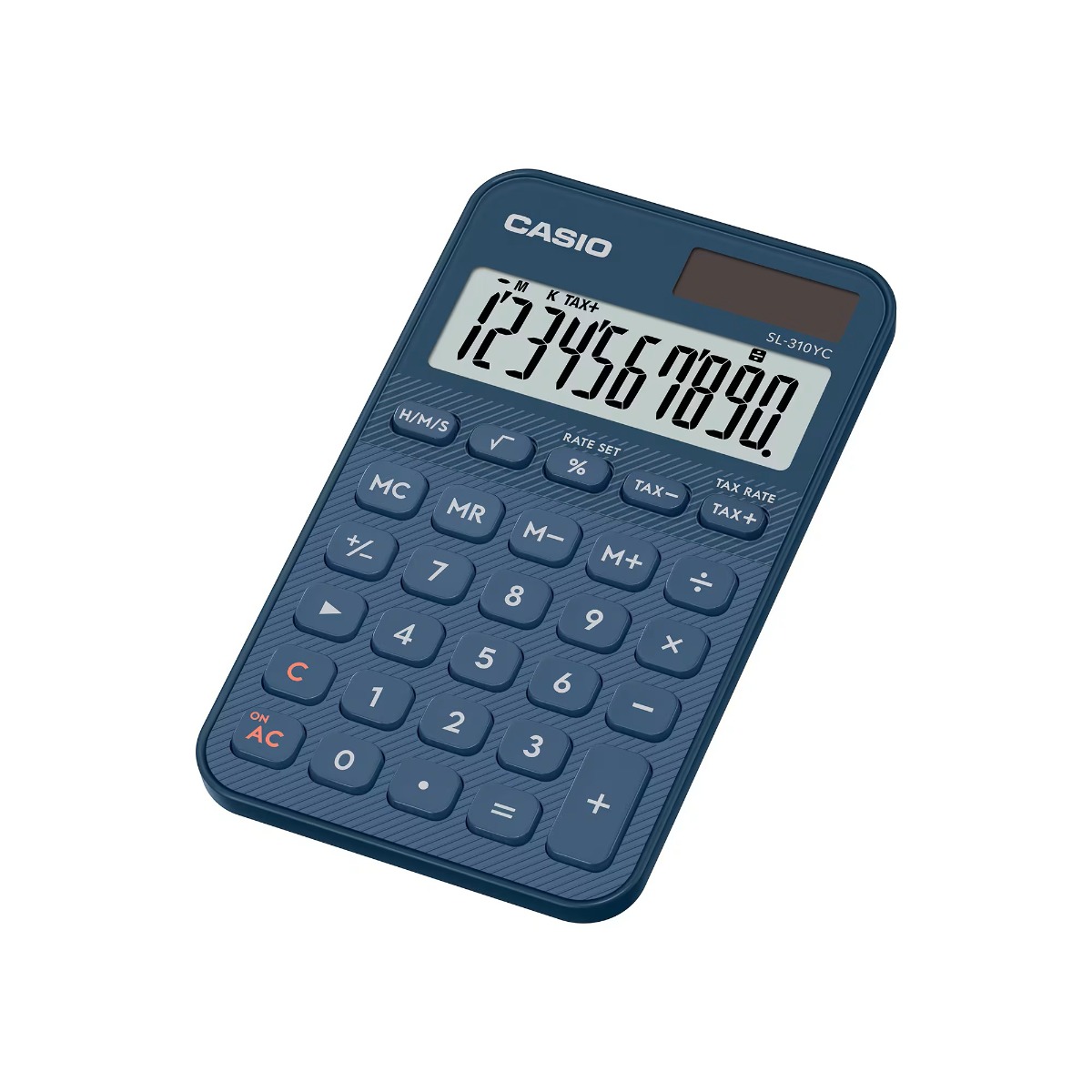 Taskukalkulaator Casio SL-310YC-NY Navy/sinine - 10 kohaline, tava- ja päikesepatarei, Casio loogika