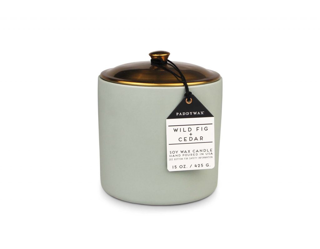 PADDYWAX HYGGE CERAMIC KÜÜNAL: WILDFIG & CEDAR (SAGE), 425G