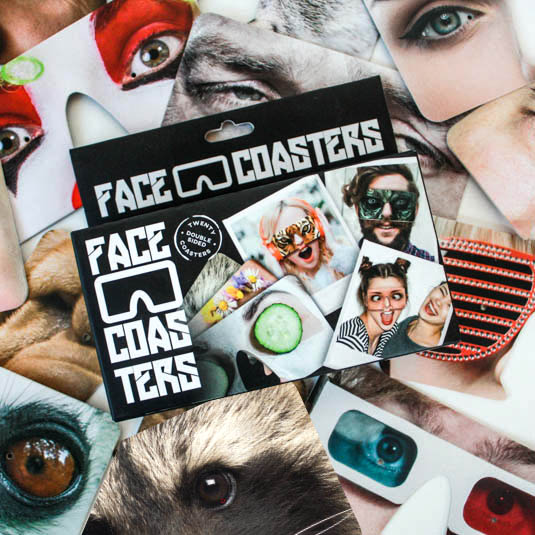 Klaasialuste komplekt Face Coasters, 20tk