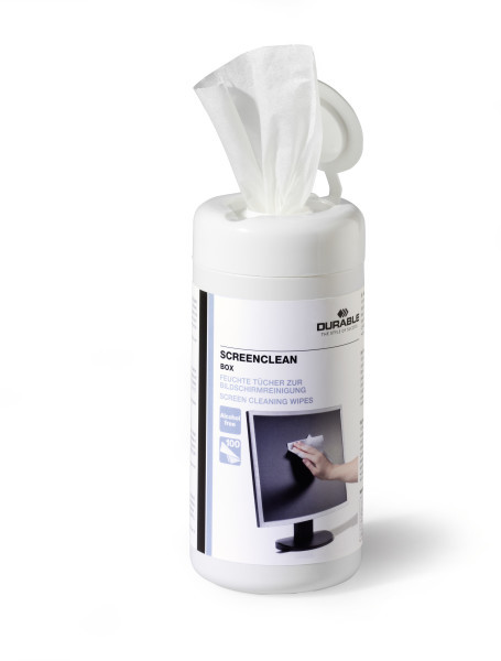 Puhastuslapid ekraanile Durable ScreenClean, 100tk topsis, niisutatud
