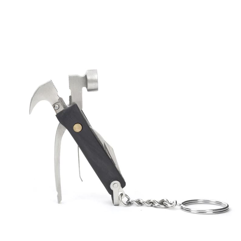 Multitööriist-võtmehoidja haamer 7-in-1 Black Wood Mini Hammer