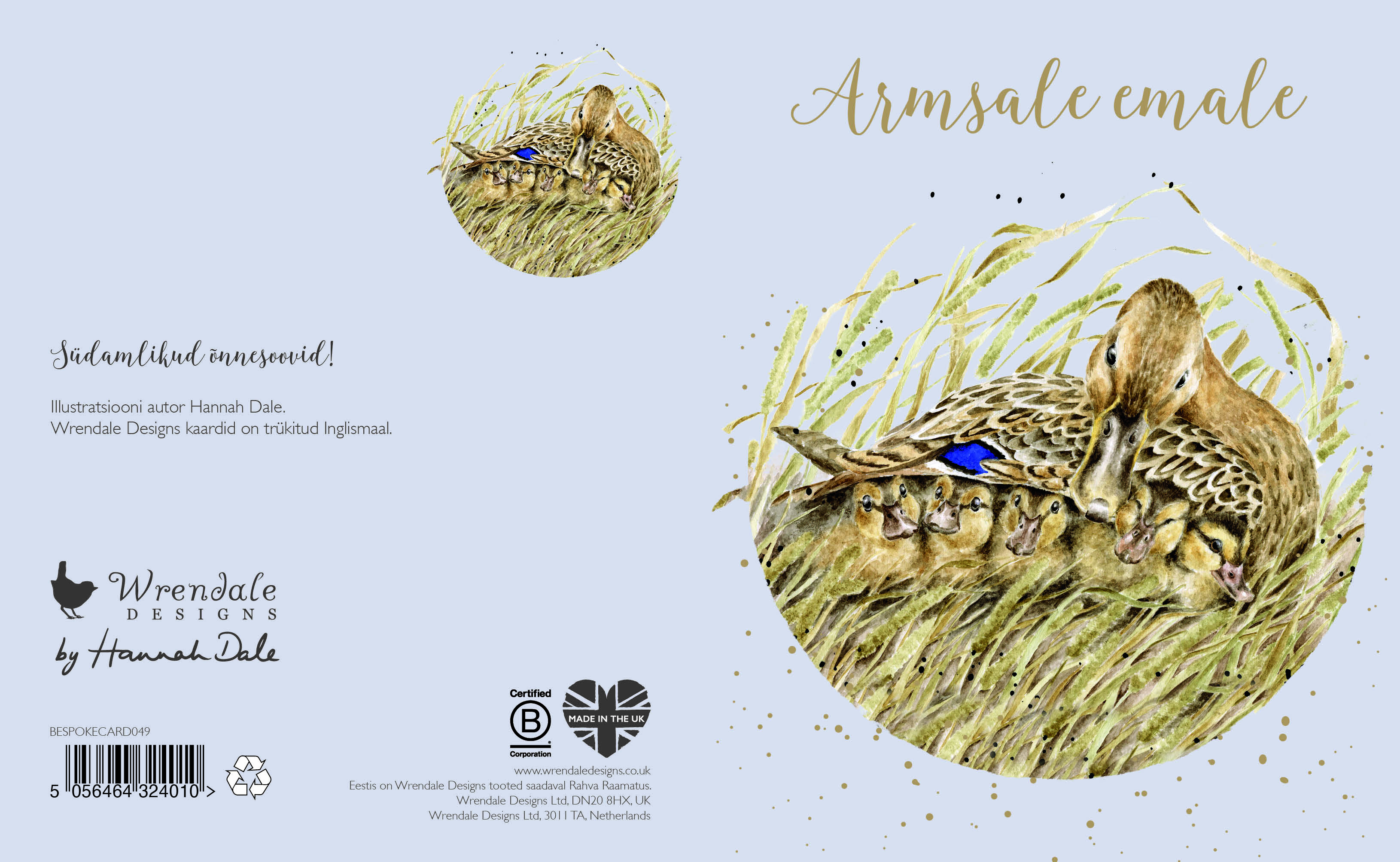 Wrendale õnnitluskaart Armsale Emale