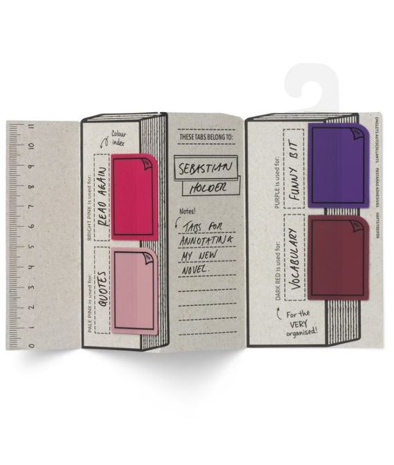 Järjehoidja Bookaroo Sticky Tabs, kleebitav, pinks