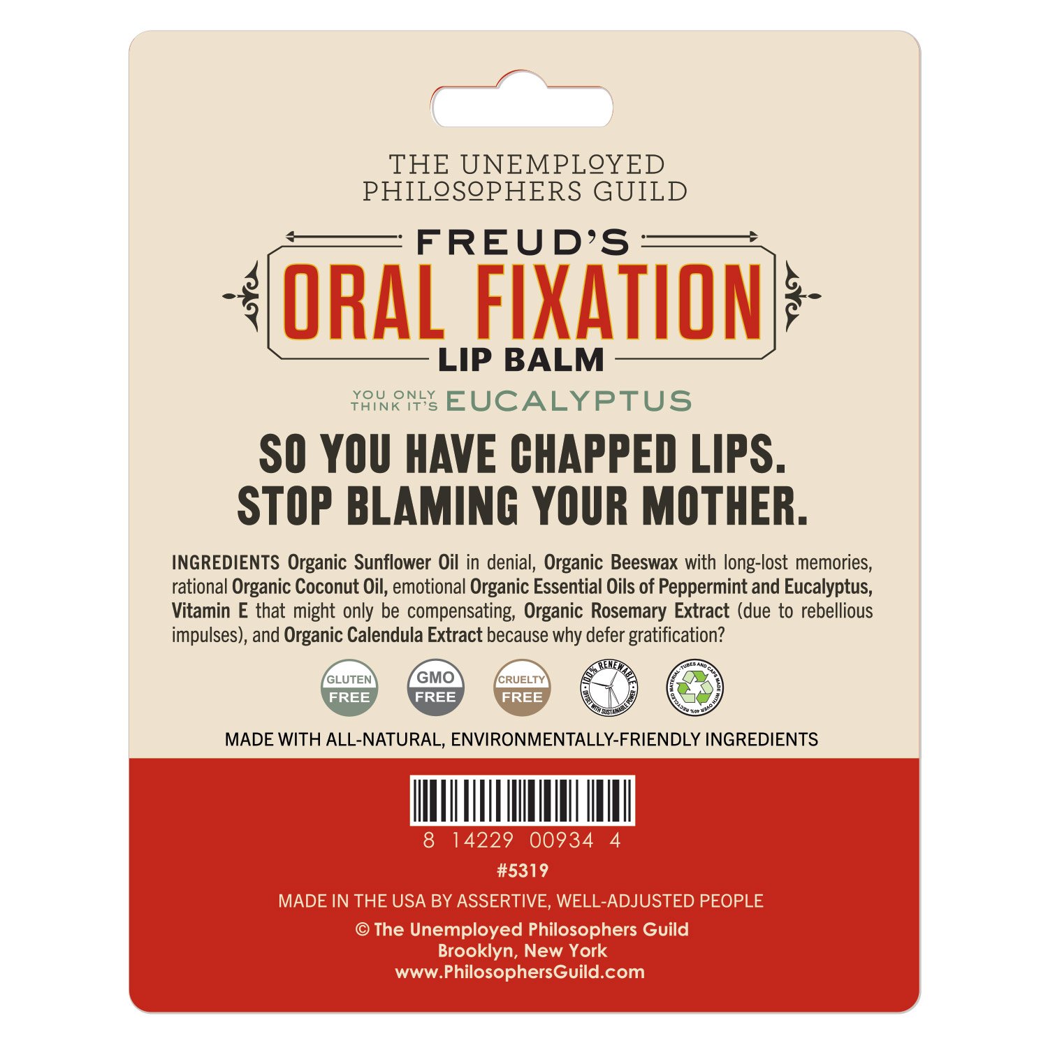 HUULEPALSAM FREUD'S ORAL FIXATION, EUCALYPTUS MINT
