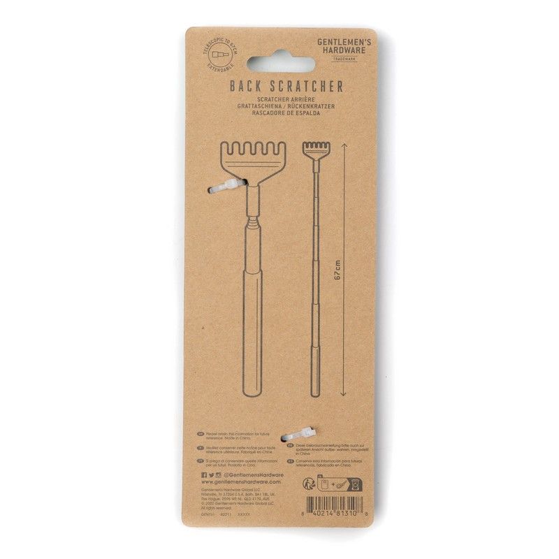 Gentlemen's Hardware seljasügaja Mini Back Scratcher, teleskoopvarrega (max 67cm)