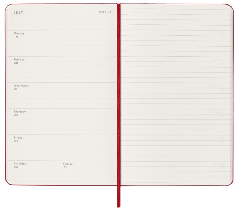 Moleskine 2026-27 18M Weekly Notebook Large Hard Cover, Red