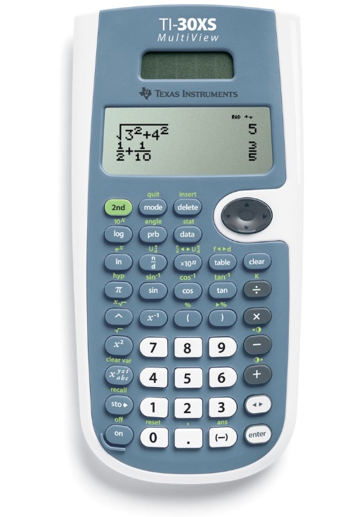 Koolikalkulaator TI-30XSolar MultiView (päikesepatarei + tavapatarei, mitmerealine ekraan)