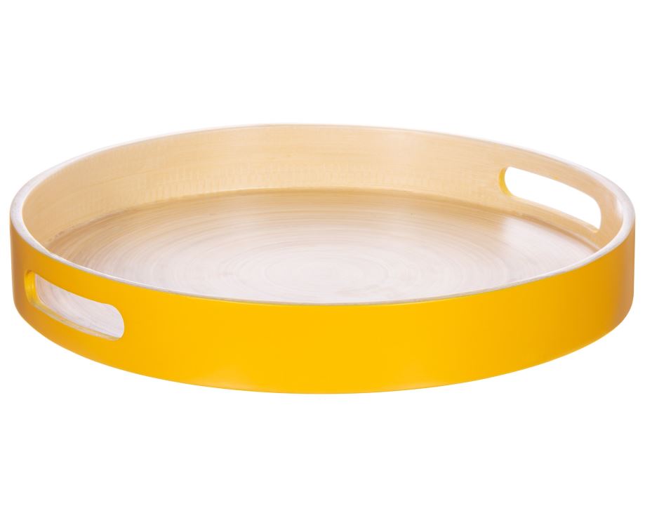 Kandik Maximalism, bamboo, round, yellow