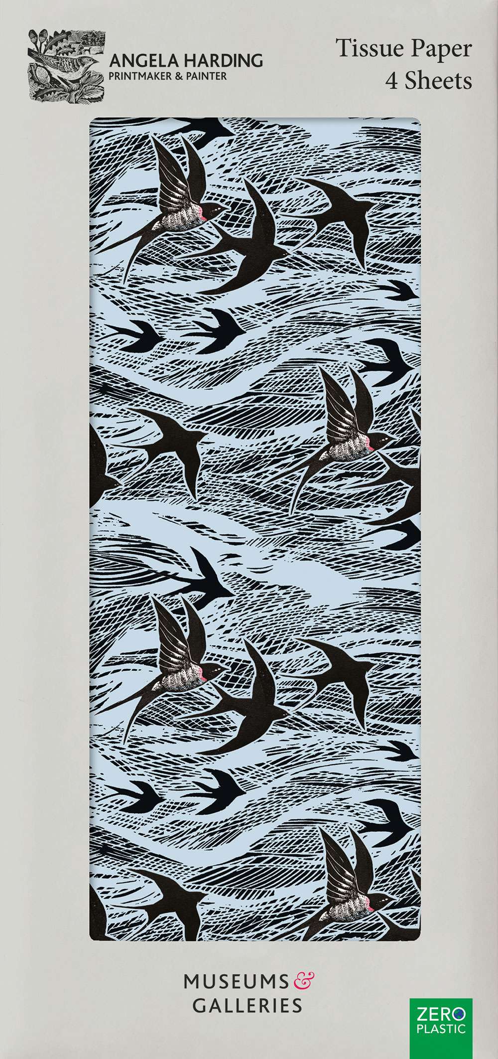 Siidipaberite komplekt Swallow And Sea, 4tk