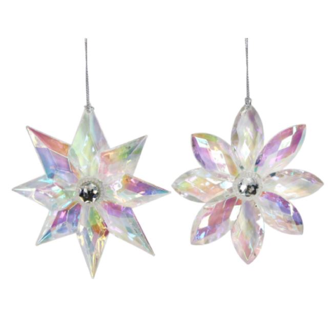 Rippuv kaunistus Acrylic Jewel in Flower, Clear Rainbow, assortii