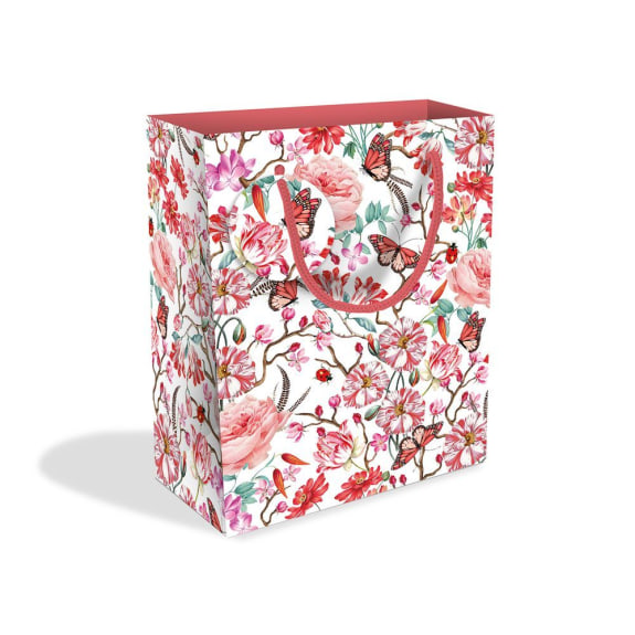 Kinkekott Red Floral, Medium