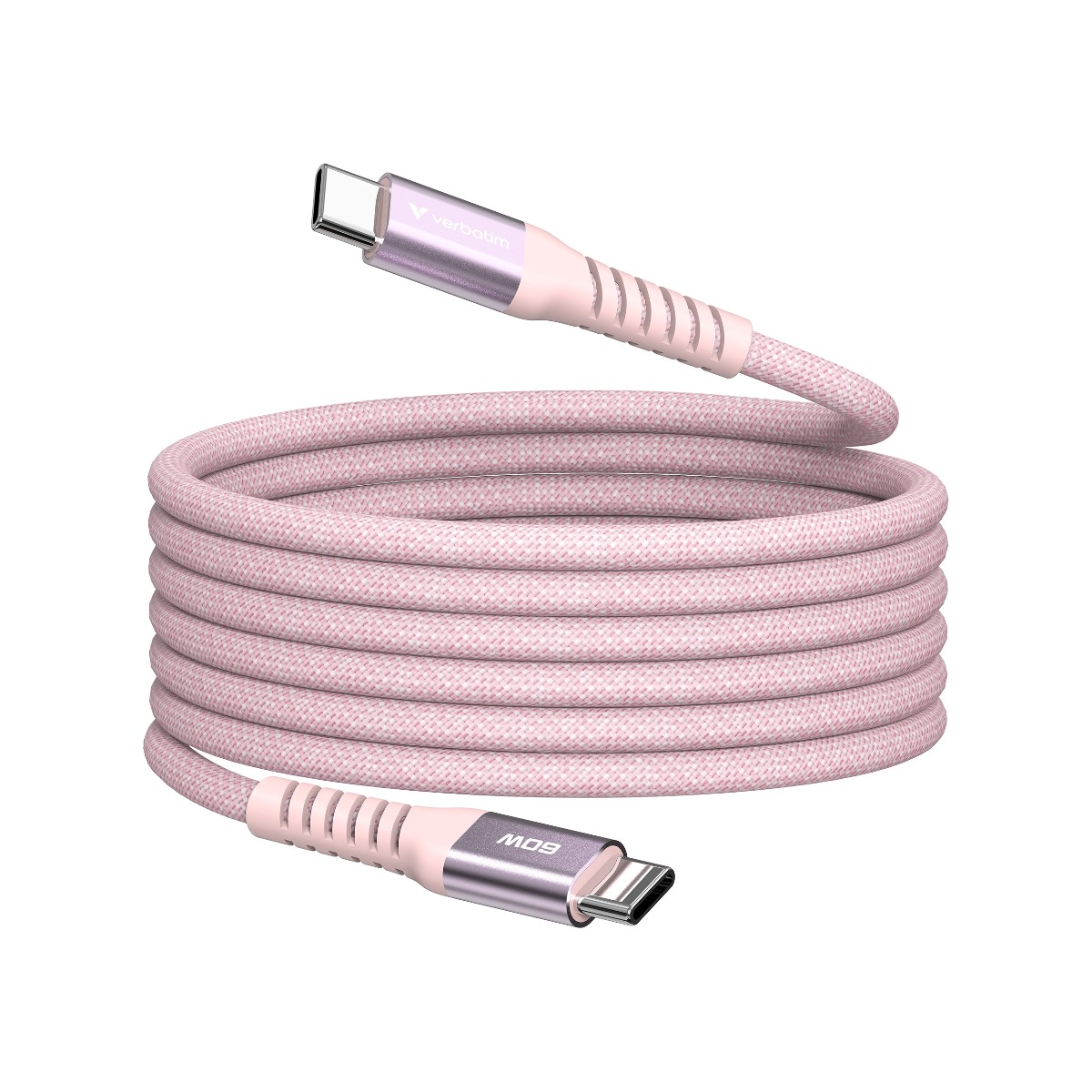 USB-kaabel USB-C USB-C 1.2m Verbatim Sync & Charge Magnetic, Roosa