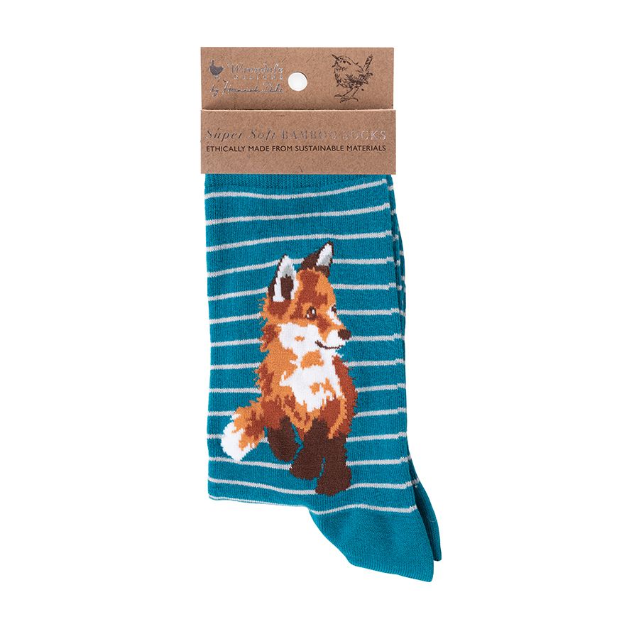 Wrendale sokid Born to be Wild, Teal, One size