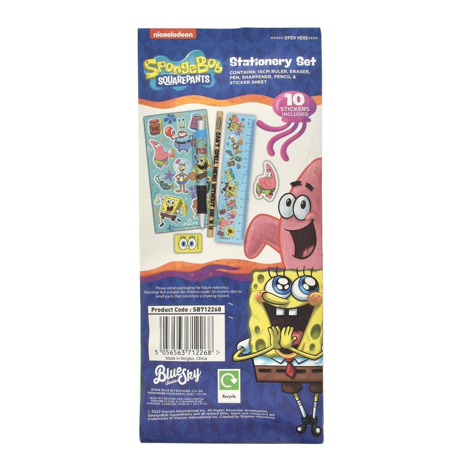 Kirjatarvete komplekt SpongeBob, 7-osaline