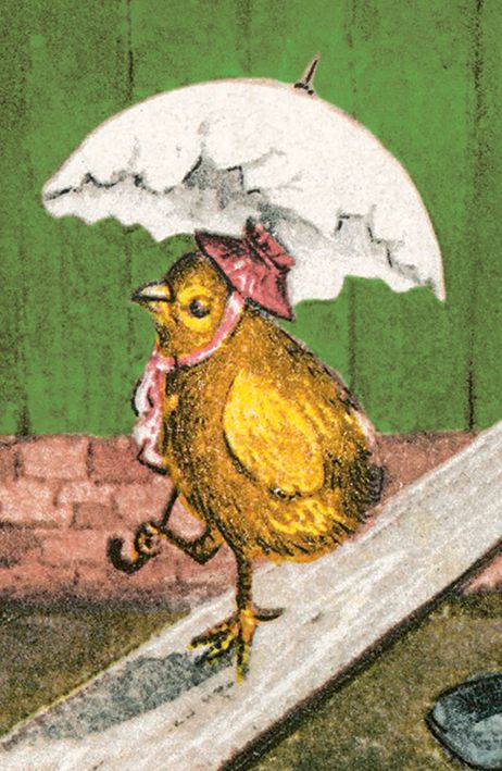Lihavõttekaartide komplekt Easter Chick And Umbrella, 5tk