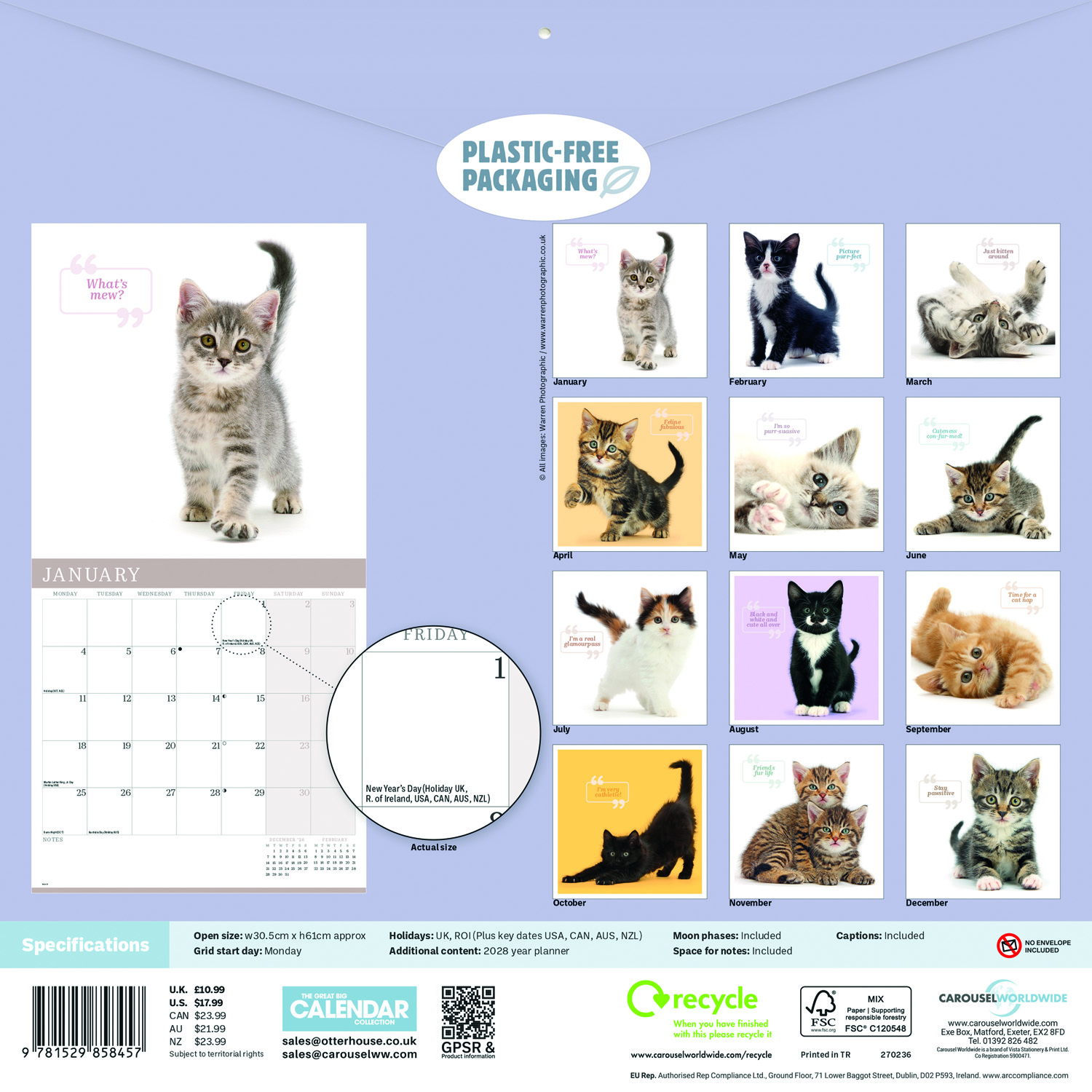 2027 seinakalender Cute Cats