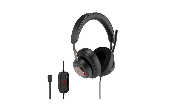Kõrvaklapid+mikrofon Kensington K83451WW H2000 USB-C (USB-A adapter) On-Ear Headset, must, helikontroll kaablilt, kaabel 1.8m