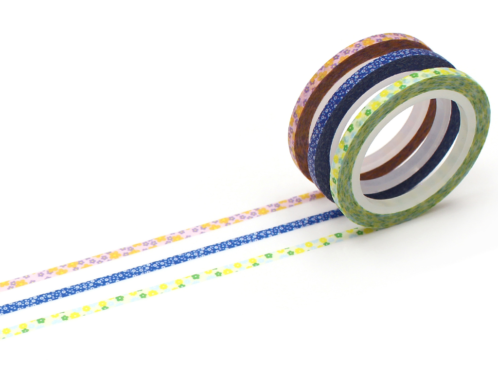 Washi teip mt slim basic 3mmx7m 3tk flower